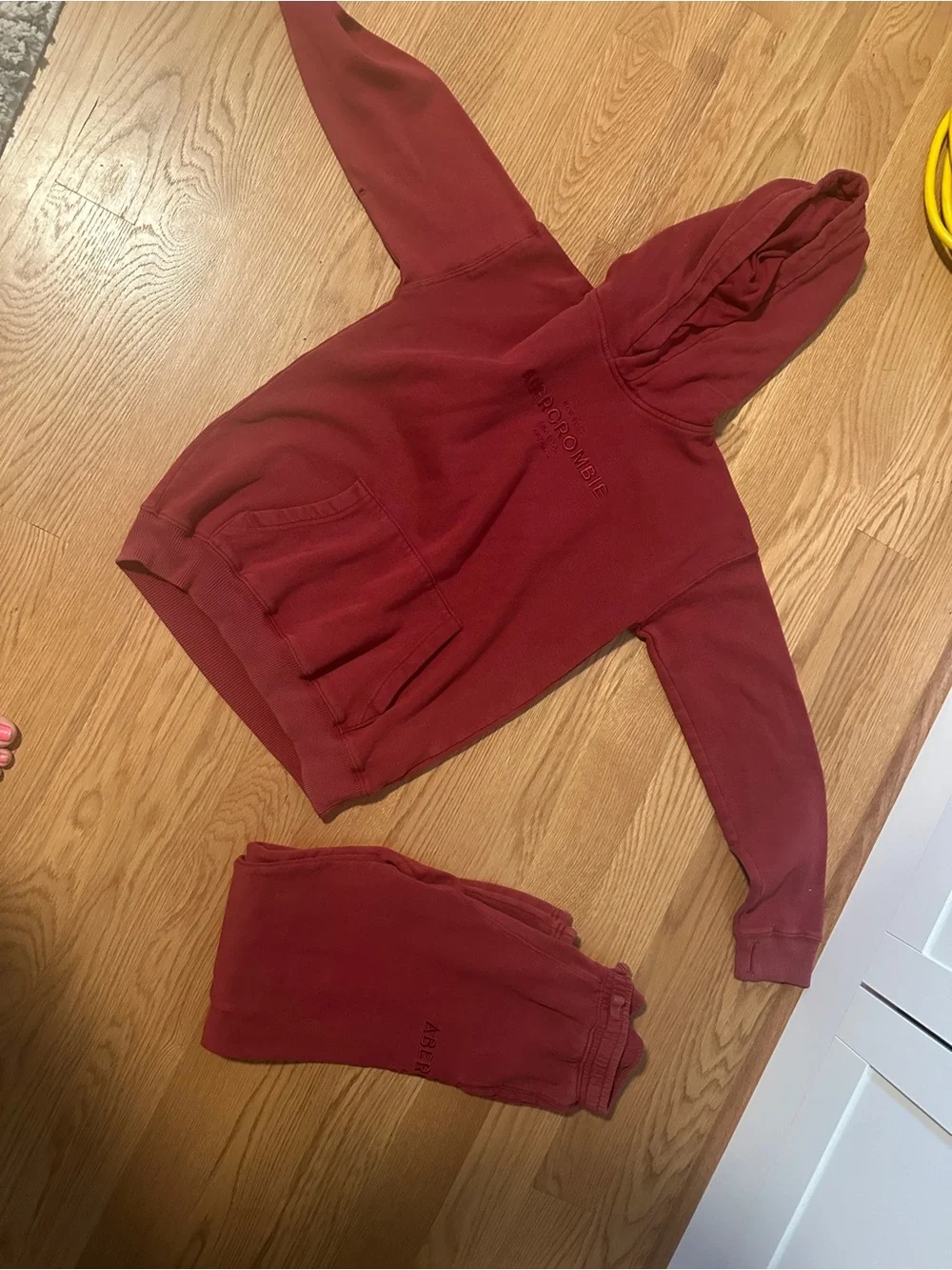 Abercrombie & Fitch Kids Burgundy Hoodie & Joggers Set